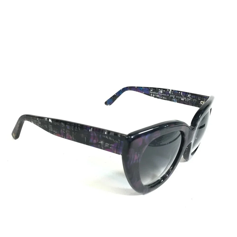 Morgenthal Frederics Sunglasses MAE COL 686 Blue Purple Thick Rim Oversized